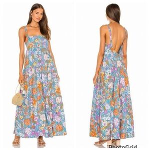 Free People Small Park Slope Maxi Dress in Bluebell Combo